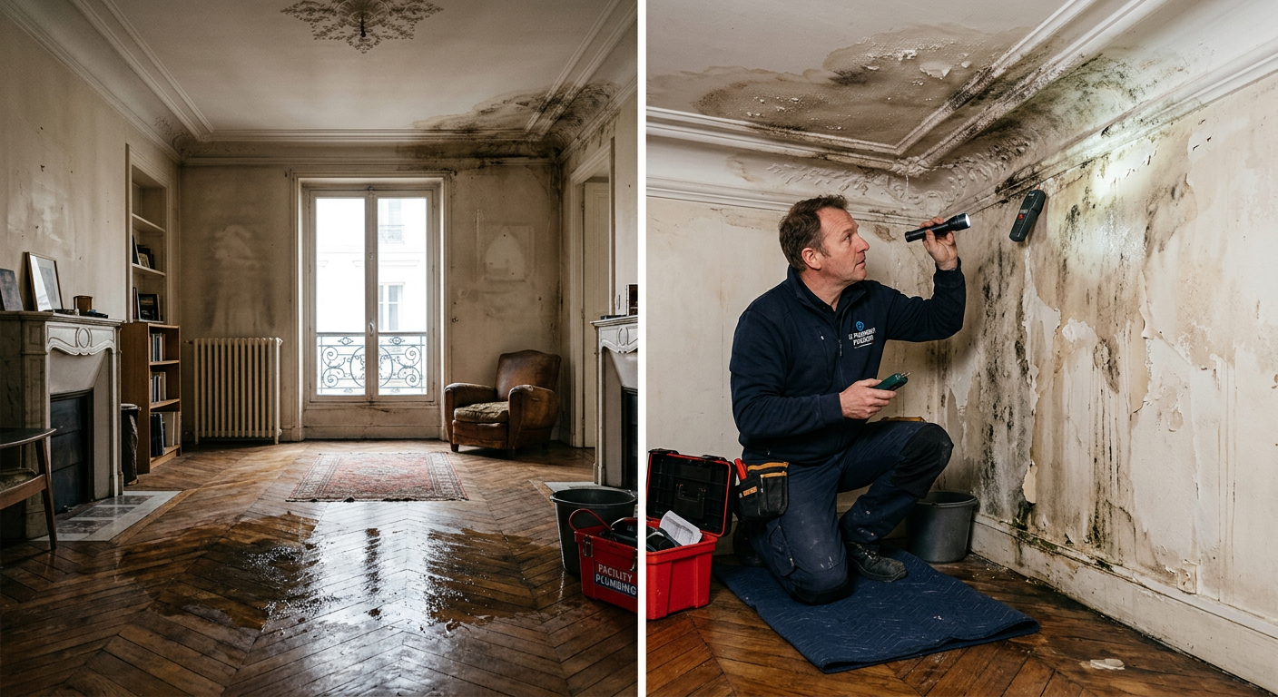 intervention dégât des eaux pavillon Vert-Saint-Denis